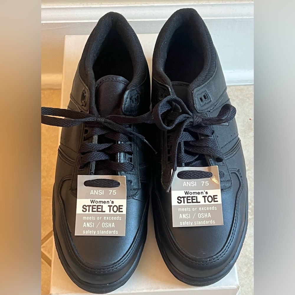 Vintage NWT SEARS & ROEBUCK BLACK Womens Sz 10M Steel-Toe Work Shoes Sneakers
